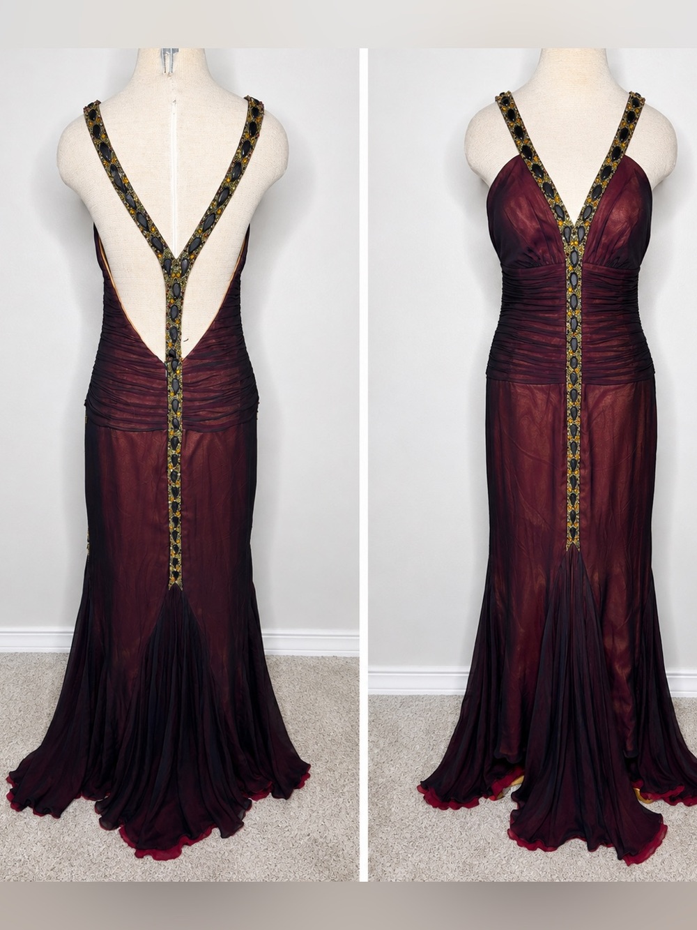 Y2K 100% Silk Bias Cut Prom Formal Gala Dress Whimsygoth Pirate Princess Vibes